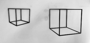 Dimensions, Relief und Kubus, ø 20 cm, Stahl, 2024