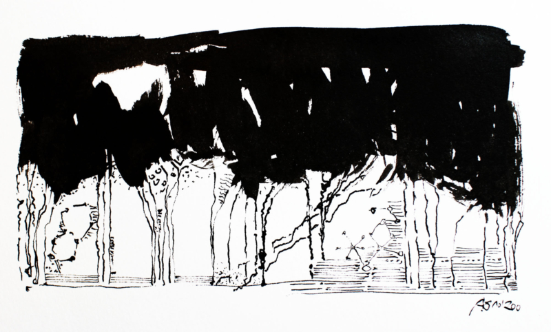 28102020-2, Tusche auf Bütten, 19 x 28 cm